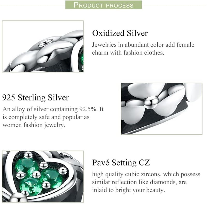 VOROCO Store Charm 925 Sterling Silver Bracelet Necklace Pendant Bead Charms Jewelry Gift for Women Mother Daughter Grandma Family Friends - Image 4